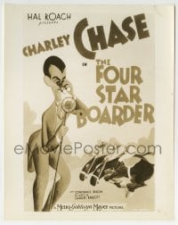 5x311 FOUR STAR BOARDER 8x10.25 still 1935 Hirschfeld-like art of Charley Chase used on the 1sh!