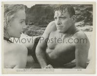 5x323 FROM HERE TO ETERNITY 8x10.25 still 1953 c/u of Lancaster giving Kerr a questioning look!