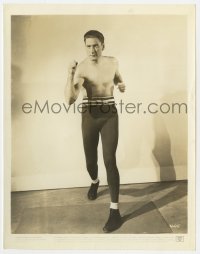 5x334 GENTLEMAN JIM 8x10.25 still 1942 barechested Errol Flynn as James J. Corbett in boxing pose!