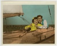 5x009 H.M. PULHAM ESQ color 8x10 still 1941 great c/u of Robert Young & Hedy Lamarr on sailboat!