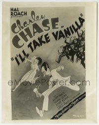 5x435 I'LL TAKE VANILLA 8x10.25 still 1935 Hirschfeld-like art of Charley Chase used on the 1sh!