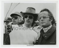 5x457 JAWS 8.25x10 still 1975 director Steven Speilberg confers w/ producers Zanuck and Brown!
