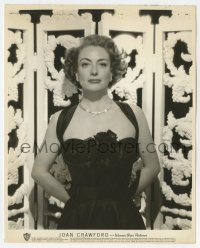 5x472 JOAN CRAWFORD deluxe 8x10 still 1940s pensive portrait in low-cut black dress with straps!