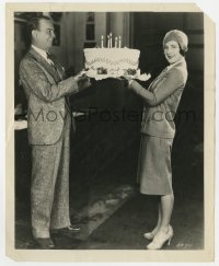 5x523 LATEST FROM PARIS candid 8x10 still 1928 Norma Shearer & Cliff Edwards w/theater birthday cake