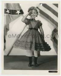 5x547 LITTLEST REBEL 8x10.25 still 1935 full-length portrait of cute Shirley Temple saluting!