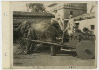 5x563 LYIN' FARMER 8x11 key book still 1920s man & woman standing on elephant & wild animals cart!