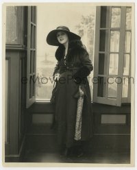 5x655 MYRTLE LIND 8x10 still 1920s full-length standing portrait in cool coat & hat by window!