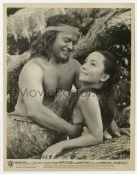 5x734 RAMPAGE 8x10.25 still 1963 great c/u of barechested Sabu romancing sexy Cely Carillo!