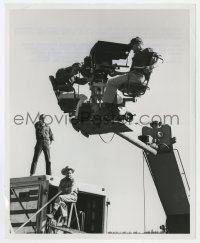 5x756 RIDE THE HIGH COUNTRY candid 8.25x10 still 1962 Sam Peckinpah instructing camera crane!