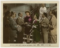 5x020 ROXIE HART color-glos 8x10 still 1942 Adolphe Menjou & crowd smile at Ginger Rogers on stairs!