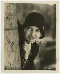 5x782 RUTH TAYLOR 8x10 still 1929 great close up hiding behind tree with finger to her mouth!