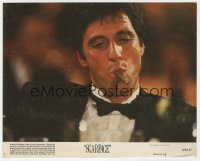 5x021 SCARFACE 8x10 mini LC #7 1983 Al Pacino as Tony Montana smoking cigar, Brian De Palma