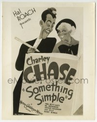 5x826 SOMETHING SIMPLE 8x10.25 still 1934 Al Hirschfeld art of Charley Chase used on the one-sheet!