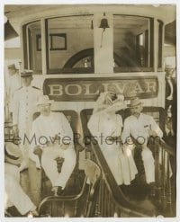 5x896 THEODORE ROOSEVELT deluxe 8x10 news photo 1920s on boat with wife crossing the Panama Canal!