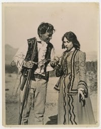 5x968 WILLIAM S. HART 8x10 still 1920s woman is amazed he hit an apple with a bow & arrow!