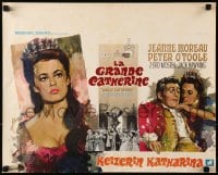 5y167 GREAT CATHERINE Belgian 1968 Ray art of Peter O'Toole & sexy Jeanne Moreau!