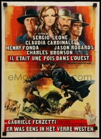 5y178 ONCE UPON A TIME IN THE WEST Belgian 1968 Leone, art of Cardinale, Fonda, Bronson & Robards!