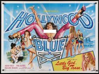 5y307 HOLLYWOOD BLUE/LITTLE GIRL, BIG TEASE British quad 1970s double-bill, sexy Chantrell art!