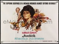 5y312 JUDITH British quad 1966 Daniel Mann directed, artwork of sexy Sophia Loren & Peter Finch!