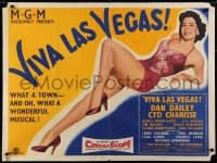 5y319 MEET ME IN LAS VEGAS British quad 1956 showgirl Cyd Charisse in skimpy outfit, Viva Las Vegas!