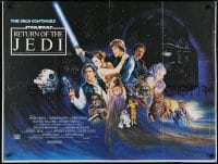 5y326 RETURN OF THE JEDI British quad 1983 Lucas' classic, different art by Kirby including Ewok!