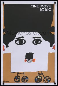 5y074 CINE MOVIL silkscreen Cuban R1990s wacky Bachs artwork of Charlie Chaplin!