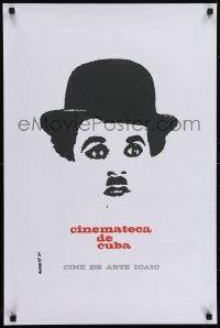 5y076 CINEMATECA DE CUBA silkscreen Cuban R1990s ICAIC, Rafael Morante art of Charlie Chaplin!
