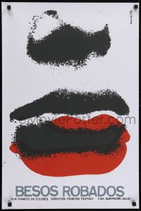 5y090 STOLEN KISSES silkscreen Cuban R1990s Francois Truffaut's Baisers Voles, lips art by Azcuy!