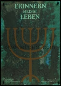 5y581 ERINNERN HEISST LEBEN East German 23x32 1988 Thomas Kastner, cool art of menorah!