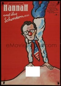 5y590 HANNAH & HER SISTERS East German 23x32 1988 Wongel art of director & star Woody Allen!