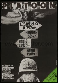 5y618 PLATOON East German 23x32 1989 Oliver Stone, Charlie Sheen in Vietnam War, Gerhat Brandt!