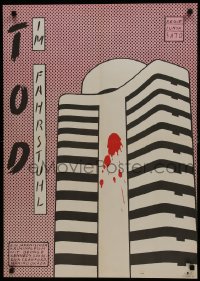 5y621 PROOF OF THE MAN East German 23x32 1984 Mifune, art of blood splatter on building by Storde!