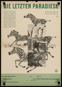 5y655 LAST PARADISE East German 16x23 1968 Eugen Schuhmacher, cool animals and art of zebras!