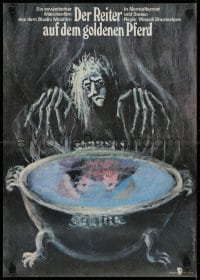 5y668 VSADNIK NA ZOLOTOM KONE East German 16x23 1981 super cool Van der Borghs art of witch!