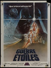 5y206 STAR WARS French 24x31 1977 George Lucas classic sci-fi epic, great art by Tom Jung!