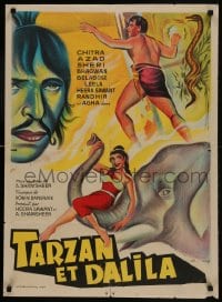 5y207 TARZAN & DELILAH French 23x32 1964 Edgar Rice Burroughs, completely different artwork!