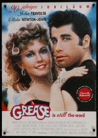 5y102 GREASE German R1998 close up of John Travolta & Olivia Newton-John in a most classic musical!