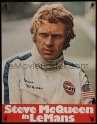 5y106 LE MANS teaser German 1971 driver Steve McQueen in personalized uniform, white title design!