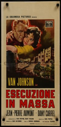 5y885 ENEMY GENERAL Italian locandina 1960 Nazis execute innocent civilians, Johnson fights back!