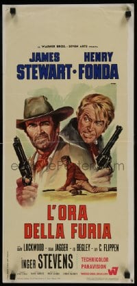 5y890 FIRECREEK Italian locandina 1968 Renato Casaro cast art of James Stewart & Henry Fonda!