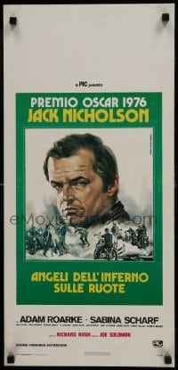 5y904 HELLS ANGELS ON WHEELS Italian locandina R1976 different Piovano art of Jack Nicholson!
