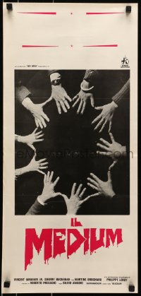 5y912 IL MEDIUM Italian locandina 1980 Silvio Amadio, Guido Mannari, hands in a seance circle!