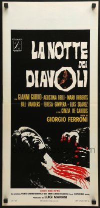 5y944 NIGHT OF THE DEVILS Italian locandina 1972 horror art of bloody hands & screaming girl!
