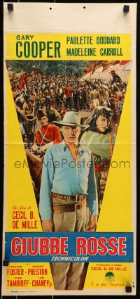 5y947 NORTH WEST MOUNTED POLICE Italian locandina 1950 Cecil B. DeMille, Gary Cooper, Carroll!
