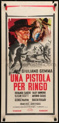 5y956 PISTOL FOR RINGO Italian locandina 1965 cool different spaghetti western art by Olivetti!