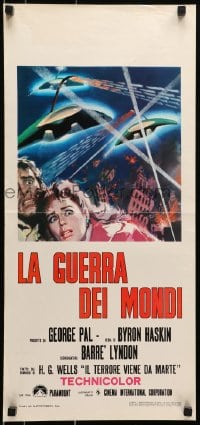 5y995 WAR OF THE WORLDS Italian locandina R1970s H.G. Wells classic produced by George Pal!