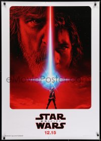 5y449 LAST JEDI teaser Japanese 29x41 2017 Star Wars, incredible sci-fi image of Hamill, Driver & Ridley!