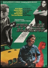 5y459 TWO-LANE BLACKTOP Japanese 29x41 R1995 James Taylor is the driver, Warren Oates is GTO, rare!