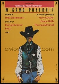 5y734 HIGH NOON Polish 27x38 R1987 Marszalek art of Gary Cooper, Fred Zinnemann cowboy classic!