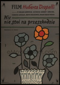 5y773 NIC NIE STOI NA PRZESZKODZIE Polish 26x38 1981 Hubert Drapella, Mlodozeniec art of flowers!